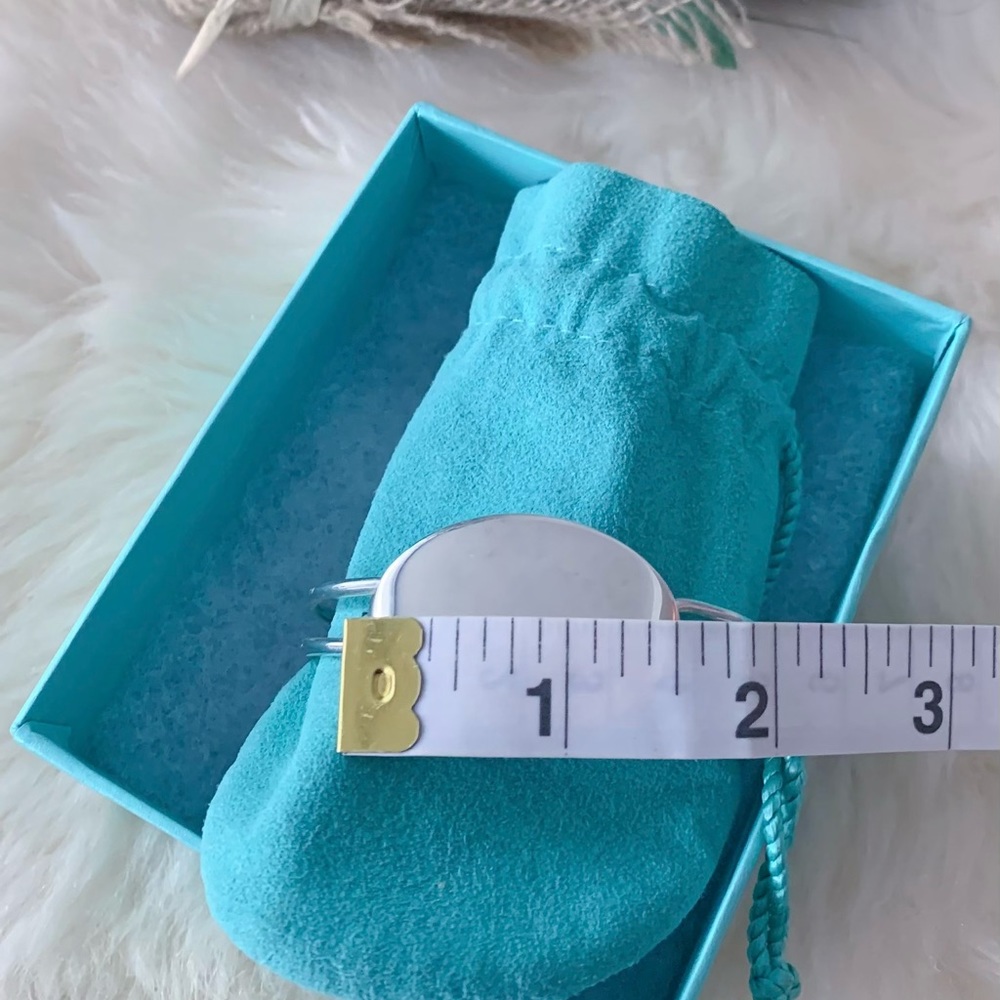 Tiffany & Co. Silver Round ID Cuff Bracelet with Tiffany Blue Box - Picture 10 of 12
